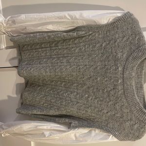Something navy grey mixed media sweater. Beautiful cable sweater.